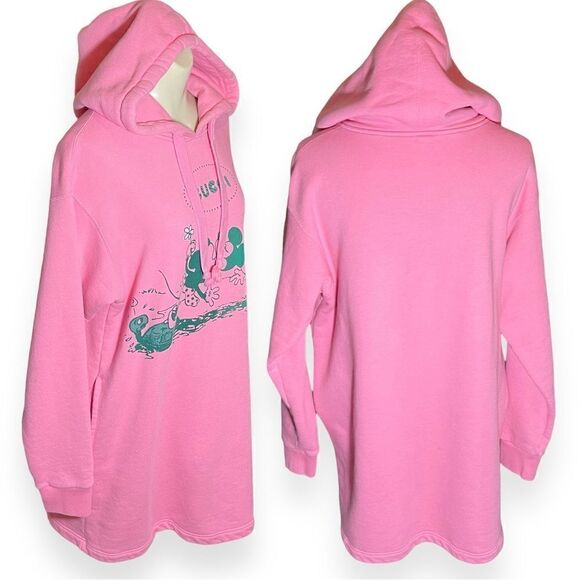 Gucci+Disney Mickey Mouse Minnie Pink  Sweatshirt Hoodie Dress with Pockets - Picture 5 of 16
